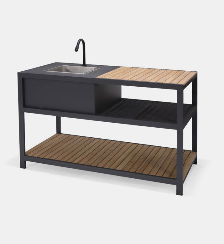 Lifestyle Garden Amber Teak Wood Outdoor Kitchen Table, Packshot View