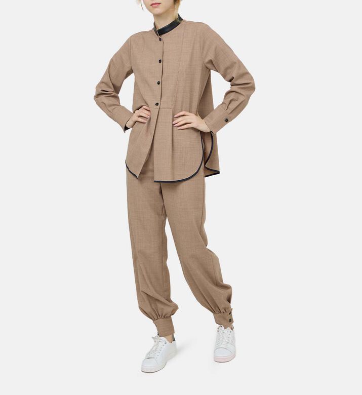 Beatrice B Straight Button Cuff Pants, Model View