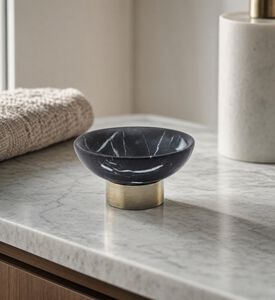 Aquanova Marble Soap Dish, Black, Model View