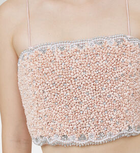 بلوزة سيريسي مرصعة بأشرطة سباغيتي