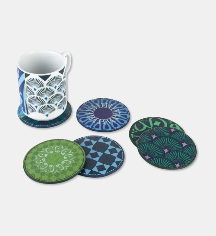 Silsal Bahja Leather Coasters S6, Packshot View