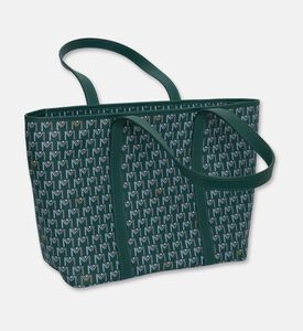 Maya.M All-over Monogram Medium Zip Tote Bag, Khaki, Packshot View