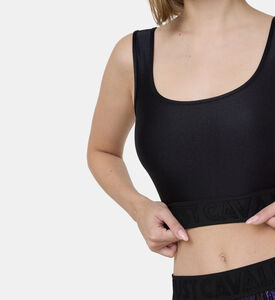 بلوزة قصيرة بحافة مطاطية بلوغو