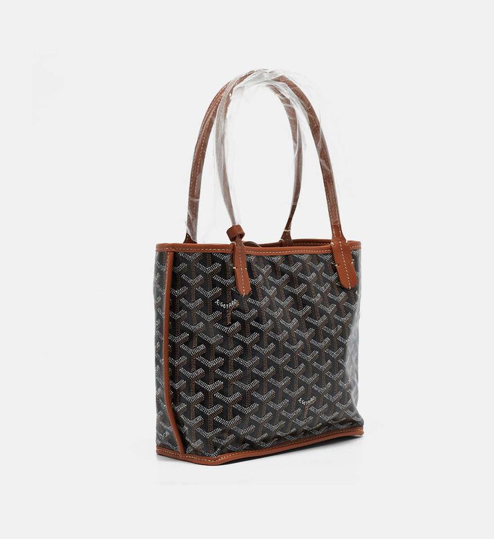 Goyard Goyardine Coated Canvas Leather Mini Reversible Tote Preowned