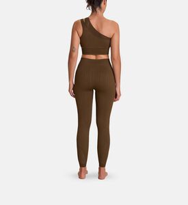 LIVE! Seamless Ribbed High-waist Leggings, Brown, Xs, Model View