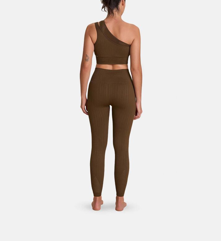 LIVE! Seamless Ribbed High-waist Leggings, Brown, Xs, Model View