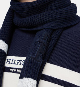 Monogram Applique Stripe Scarf