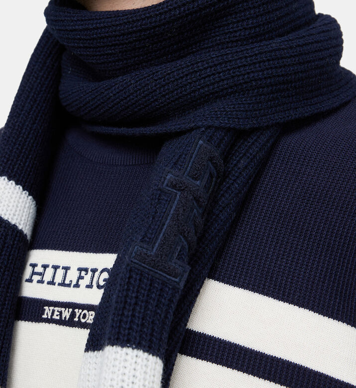 Monogram Applique Stripe Scarf