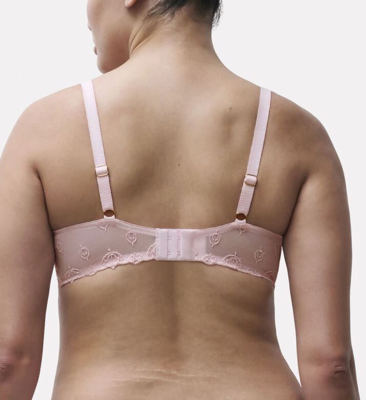 Chantelle Embroidered Half-cup Balconette Bra, Pink, 100, D, Model View