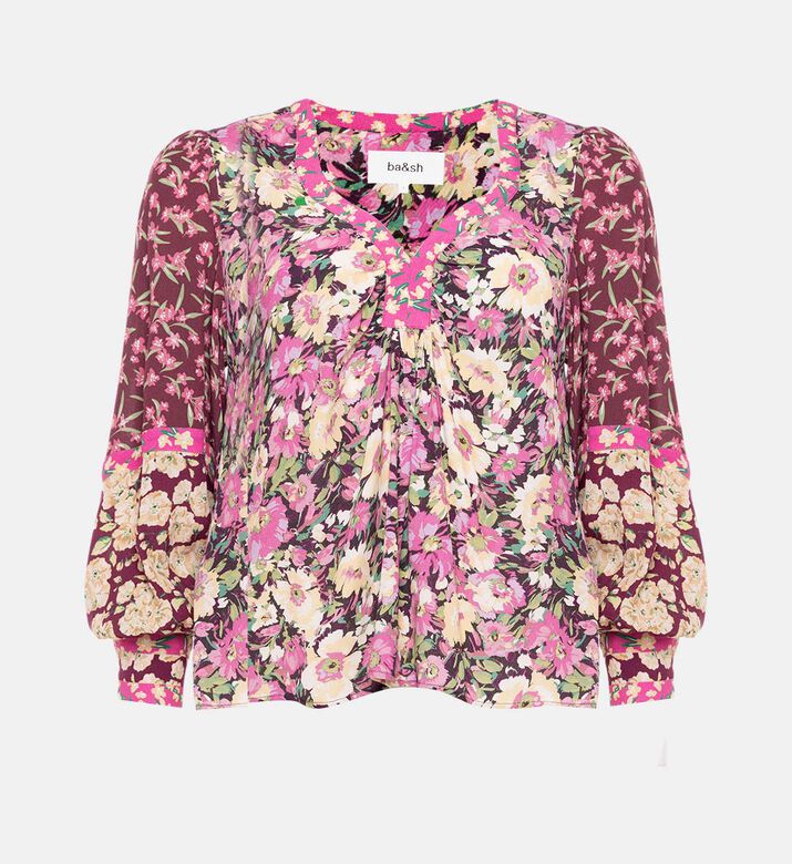 All-over Floral-print V-neck Blouse