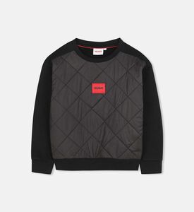 Cotton Fleece Woven Logo Sweatshirt