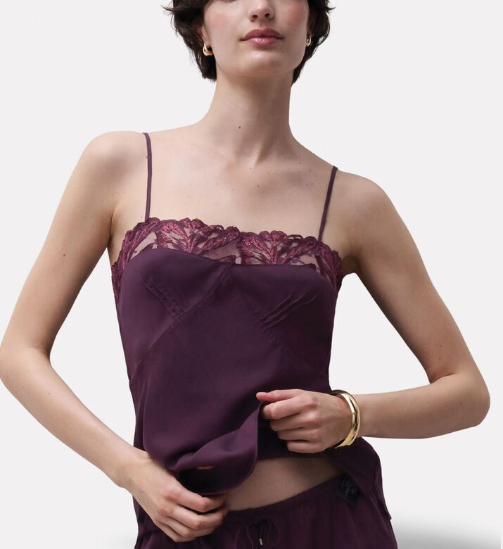 Chantelle Lace Trim Camisole Top, Model View