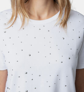 تيشيرت فضفاض مزين بأحجار الراين