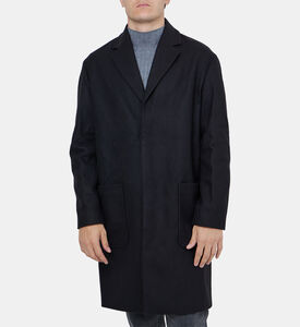 معطف بمزيج صوف سادة