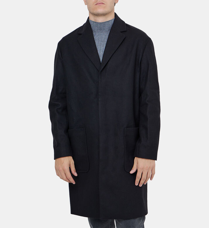 معطف بمزيج صوف سادة معطف بمزيج صوف سادة