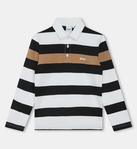 قميص بولو مخطط بأكمام طويلة للصبيان