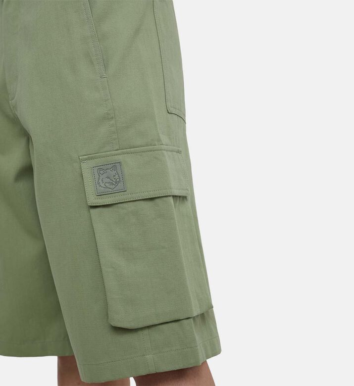 Cotton Belted Cargo Bermuda Shorts