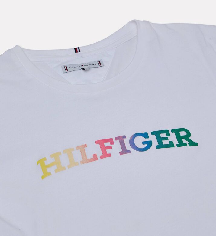 Tommy Hilfiger Girl Monotype Logo Cotton T-shirt, White, 14y, Packshot View