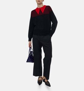 Plan C Two-tone Long-sleeve Sweater, Model View