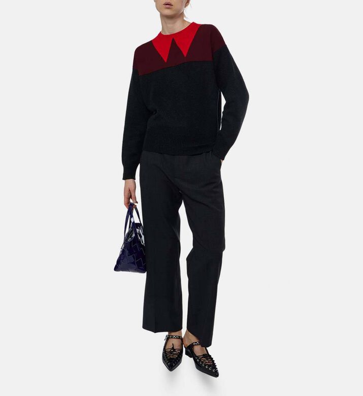 Plan C Two-tone Long-sleeve Sweater, Model View