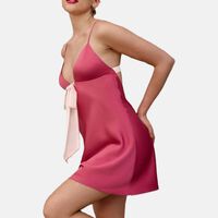 Aurora Satin Front Bow Chemise