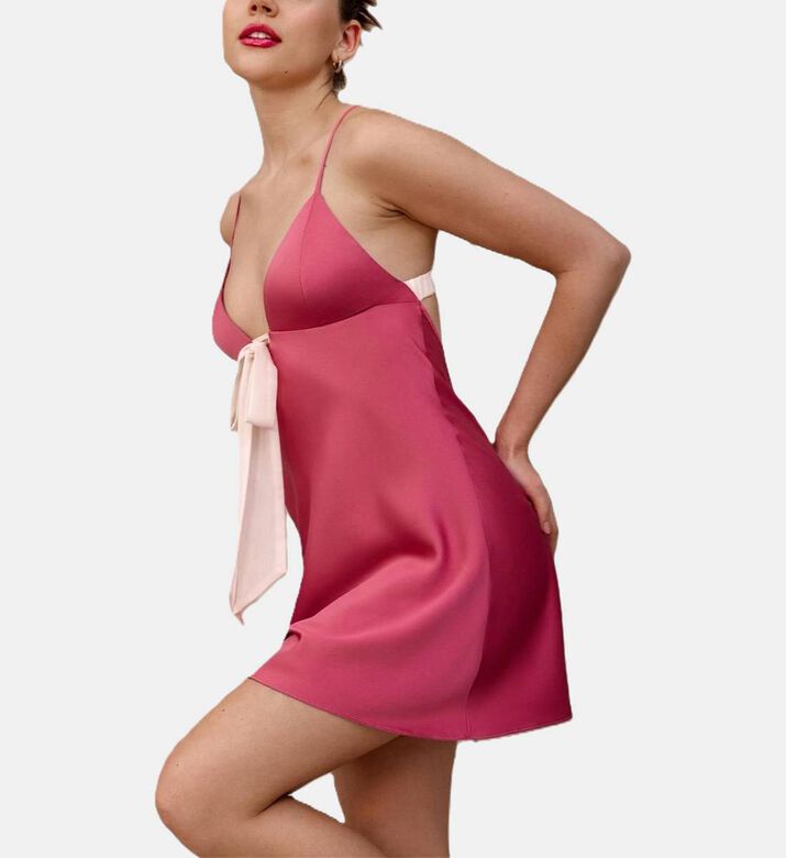 Aurora Satin Front Bow Chemise