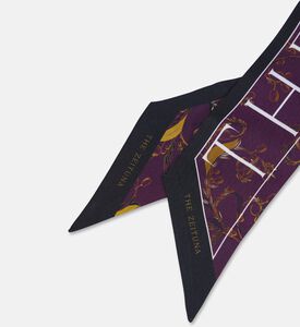 The Zeituna The Nest Gold Logo-detail Rectangular Silk Scarf, Packshot View
