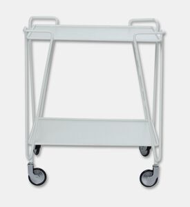 Home Deco and More Horizon Bar Trolly, White, Packshot View