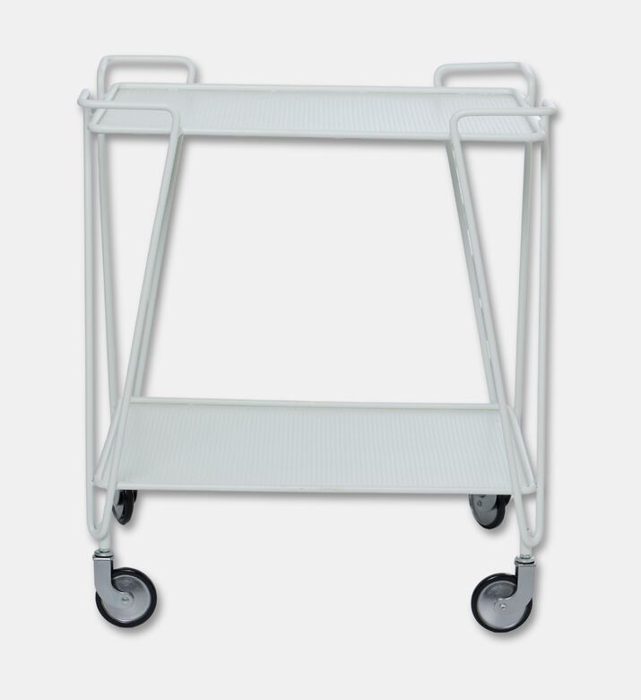 Home Deco and More Horizon Bar Trolly, White, Packshot View