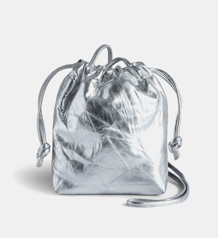 Rock To Go Creased Metallic Bucket Bag