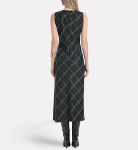Luisa Spagnoli Geco Gold Safety Pin Checkered Midi Dress, Model View
