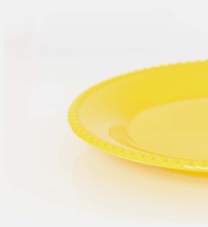 Easy Life Porcelain Painted Design Dinner Plate, Yellow, Packshot View