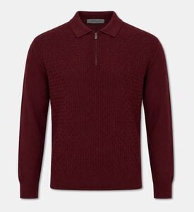 Corneliani Textured Zip-polo Knit Sweater, Packshot View