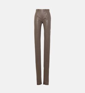Mes Demoiselles Leather Straight Hem Leggings, Brown, 40, Packshot View