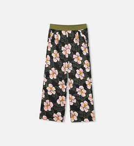 بنطال رياضي بنقشة أزهار من قطن خام