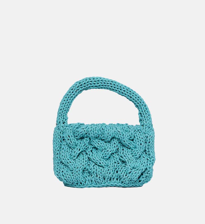 حقيبة جلد محبوك بحبل كابل