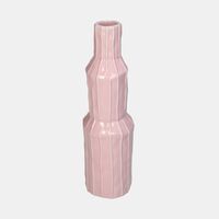 Ceramic Glazed Ribbed Vase