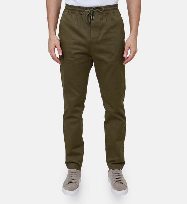 Elasticated Waist Straight-leg Pants