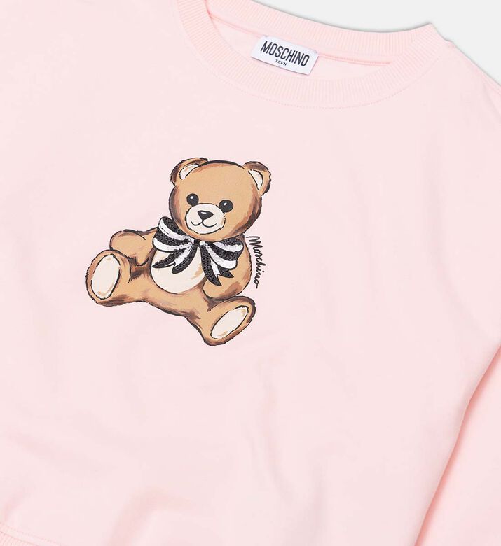 Teddy Bear-print Ribbed Cuffs Sweatshirt Teddy Bear-print Ribbed Cuffs Sweatshirt