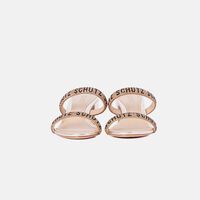 Rhinestones Block Heel Mules