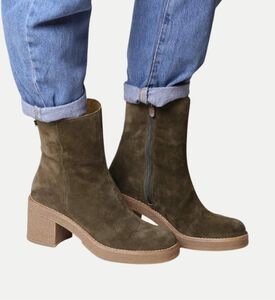 Piani-sy Suede Leather Mid-wedge Ankle Bootie