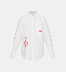 قميص بوبلين قطن مطرز