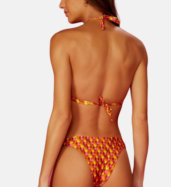 Ali All-over Heart-print Triangle Bikini Top