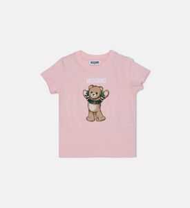 Festive Teddy Bear-print Logo-print Short-sleeve T-shirt Festive Teddy Bear-print Logo-print Short-sleeve T-shirt