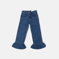 Amara Ruffle Hem Denim Trousers