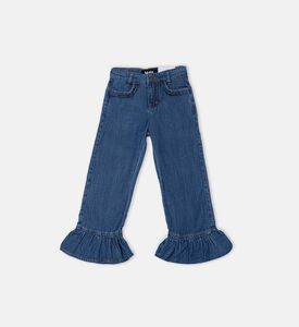 Amara Ruffle Hem Denim Trousers