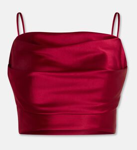 Savanna Top Satin, Burgundy, S, Packshot View