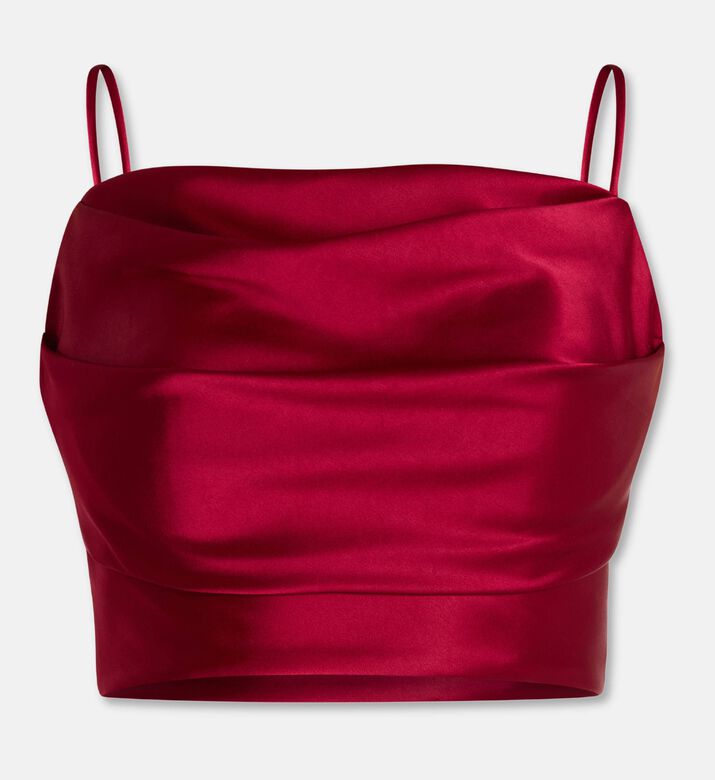 Savanna Top Satin, Burgundy, S, Packshot View