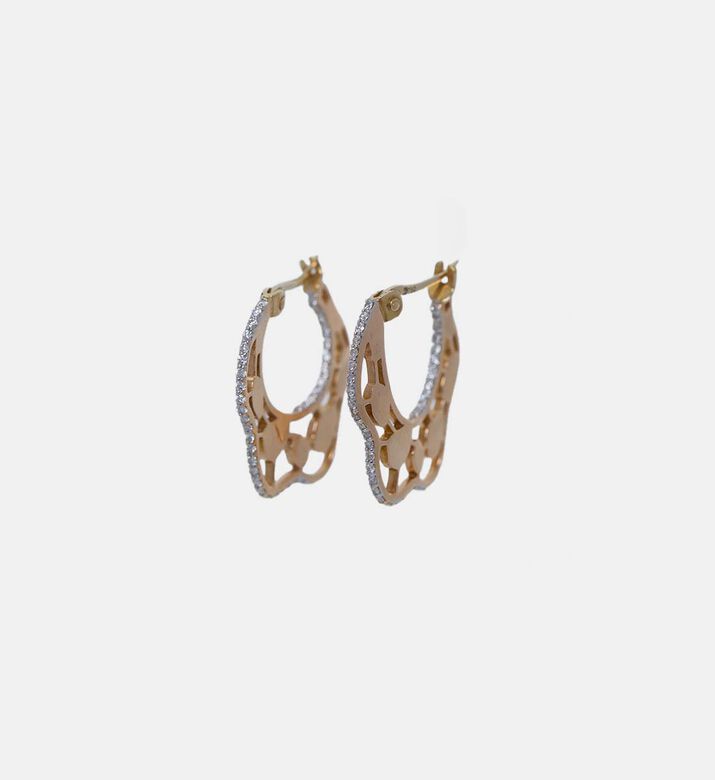 أقراط ذهبية بأحجار بشكل الماس