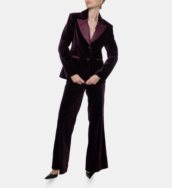 Federica Tosi Contrasting Collar Single Button Blazer, Model View Federica Tosi Contrasting Collar Single Button Blazer, Model View